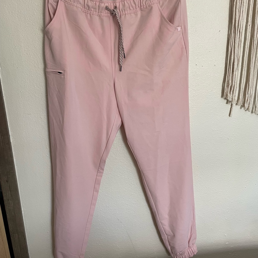 Jaanuu Blushing Pink Scrub Joggers